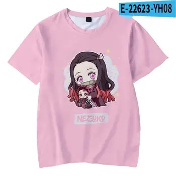 Poletje za Otroke Priložnostne T-shirt Anime Kimetsu Ne Yaiba 3D Morilec Demon Morilec T-shirt Ulica Prevelik Majica Vrh