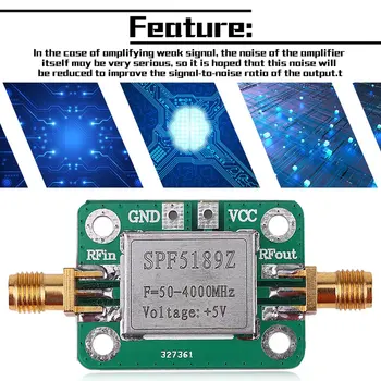 Visoka Kakovost INA 50-4000 MHz RF Nizko stopnjo Šuma Ojačevalnika Signal Sprejemnika SPF5189 NF = 0.6 dB inm