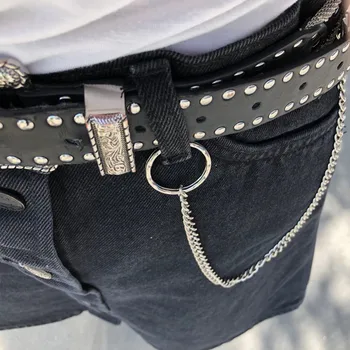 3-plast iz Nerjavečega Jekla Mens Hip Hop Punk Sopihanje Verige Keyring Hlače Jeans Pas Denarnice Kovinske Verige Keychain Rock Nakit 2021