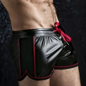 Poletje 2021 Vroče Prodajo Moških Nov Šport Popularen Seksi Imitacije Usnja, Udobno Hlače Quick Dry Kratke Hlače Homme Priložnostne Boxer Kratke