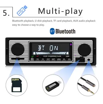 12V Avto Radio TF USB, AUX Podpora Stereo In-dash Audio FM MP3 Predvajalnik Letnik Brezžična