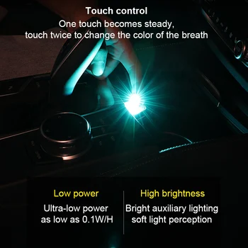 Samodejno Notranje zadeve Mini USB LED Vzdušje Luč Za Toyota RAV4 Land Cruiser Camry Highlander Prado Prius Yaris Corolla Vitz