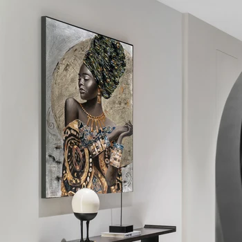 Celoten kvadratni diamond slikarstvo Afriške Črna Ženska slike za vezenje krog diamond mozaik, Afriški Dekle stenske nalepke dekor,