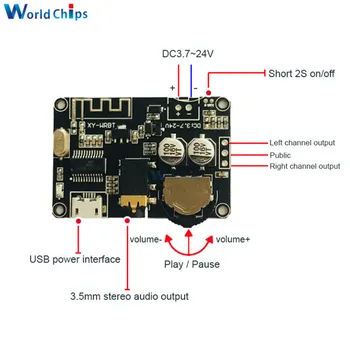 Micro USB Bluetooth 5.0 Avdio Sprejemnik Dekoder Odbor Brezžični Lossless MP3 Predvajalnikom Glasbe, z 3.5 mm AUX Jack Za Zvočnike