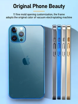 Prevleka Težko Coque Tanke Shockproof Nazaj Kritje za iPhone 12 Pro Max 12 Mini Primeru Jasno Transparen Telefon Primeru Avto Magnetno držalo