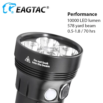 EAGTAC MX3T-C 10000 Lumnov 4*SST70 LED Svetilka USB Tip-C Polnilna Moč Banka 5 Način 531 Metrov Z 3pcs 18650 Baterijo