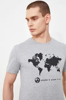 Trendyol Men 'S Rednih Prilegajo Kratek Rokav T-Shirt TMNSS21TS3263