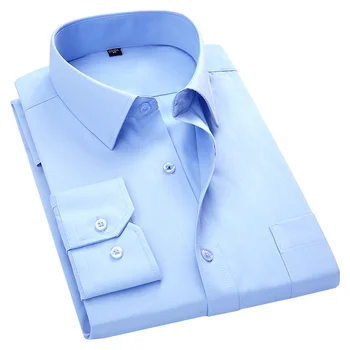Klasična Preprosta Poslovno Obleko z Dolgimi Rokavi Majica Za Moške Slim Fit Gumb Barva Moški Socialno Delo Formalno Majica Plus Velikost 8XL