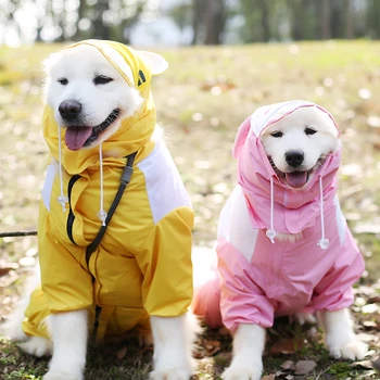 Big Dog Dežni Plašč Velika Oblačila Za Pse, Samoyed Mejni Škotski Ovčarski Pes Labrador Husky Zlati Prinašalec Oblačila Nepremočljiva Plašč Jumpsuit