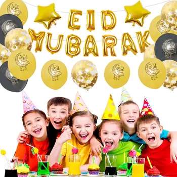 Eid Mubarak Ramadana Pismo, Zvezda, Luna Folijo Latex Baloni Okraski Stranka Komplet za Muslimanske Islamske Festival Stranka Dekor