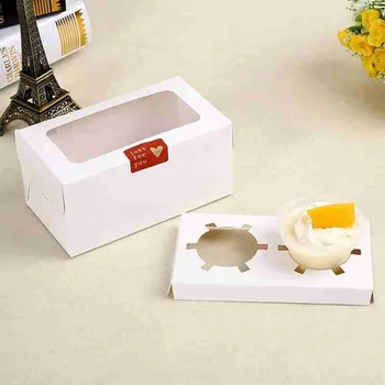 1box Kraft papir, Kraft Papir Cupcake Pakiranje Škatla Z Okna Kartonske Torto Muffin Piškotki bonboniera Poročno zabavo, Darilo za Rojstni dan