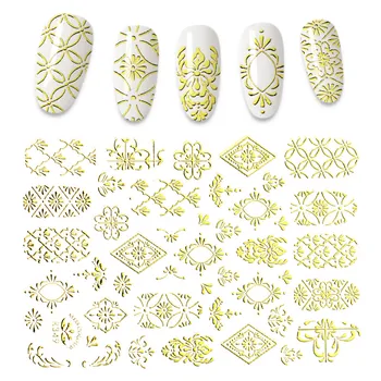1PC 3D Nalepke za Nohte Palico Prenos Slike Cvetja Drsnikov Nalepke DIY Nail Art Okras