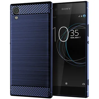 Za Sony Xperia XA1 Plus Ultra Primeru Luksuznih Ogljikovih Vlaken Kože Polno Mehko Silikonsko Pokrov Primeru Za Sony XA1Plus XA1Ultra Telefon Primerih