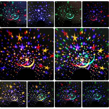 Zvezdnato Nebo Projektor LED Rotating Nočne Luči Otrok Spalnica Dekoracijo Pisane Romantične Projekcija Lučka za Rojstni dan Darila