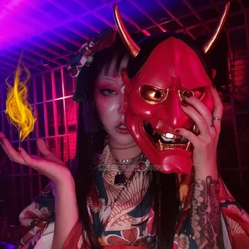 Japonski Budistični Zlo Oni Noh Hannya Masko Halloween Kostume Cosplay Maske Smole