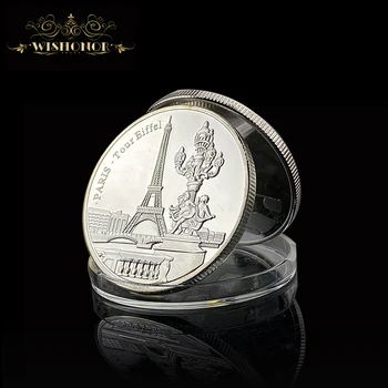 Francija Paris Spominski Kovanec Fancy Normalno Iver Prekrita Kovanec Eifflov Stolp Zlato Spominek Kovancev Za Zbiranje