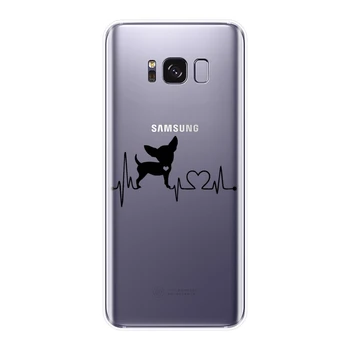 Mehko Telefon Primeru Silikona Za Samsung Galaxy Note 9 8 5 4 Srcu Pes, Kuža, Zadnji Pokrovček Za Samsung Galaxy S5 S6 S7 Rob S8 S9 Plus