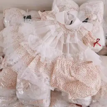 2020 Poletje Španski Lolita Princess Oblačenja Baby Girl Obleke Šivanje Čipke Obleko Za Dekleta Rojstni Dan Obleko Vestidos Y2620