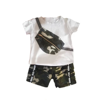 Nova Moda Poletje Baby Girl Obleke Otrok Žep Šport T-Shirt Hlače 2Pcs/Set Malčka Kostum Fantje, Oblačila Otroci Trenirke