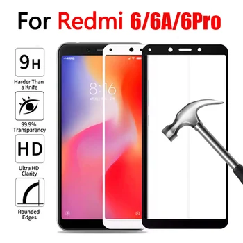 Zaščitno Steklo Za Xiaomi Redmi 6 pro 6A, Kaljeno steklo na Redmi6pro redmi6a Screen Protector xiomi rdeče mi 6pro Kaljenega Film