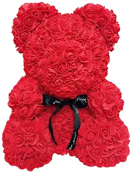 25 cm Romantično Rdeče Rose medvedek Dvignila Umetno Cvet valentinovo Darilo svate, Dekoracijo Božič Dekle Darila