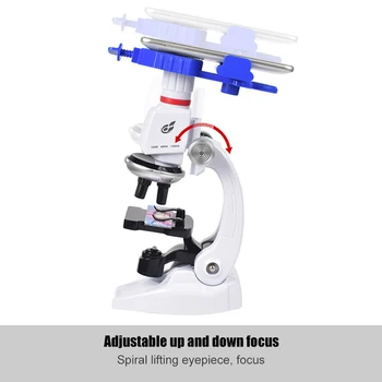 Mikroskop Kit Lab LED 100X-400X-1200X Matične Šole Znanosti Izobraževalne Igrače Darilo Rafinirano Biološki Mikroskop Za Otroke Otrok