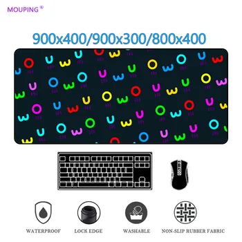 Umetnost Tabela Uwo Owo Black Mouse Pad Znak Osebno Talna Obloga Big Mousepad Podjetje 900x400 Gamer Tipkovnice Preprogo Deskmat
