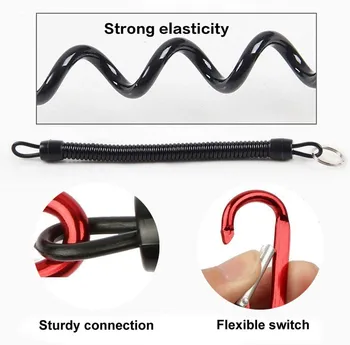 Spirala Stretch Keychain Elastična Pomlad Vrv Key Ring Kovinski Carabiner Za Zunanjo Anti-izgubil Telefon Pomlad Tipko Kabel Zaponko Kavelj