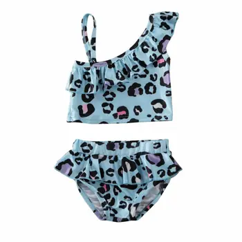 Pudcoco NAS Parka 0-5 Let Otrok Baby Dekleta Leopard Kopalke, Kopalke Bikini kopalke Kopalke