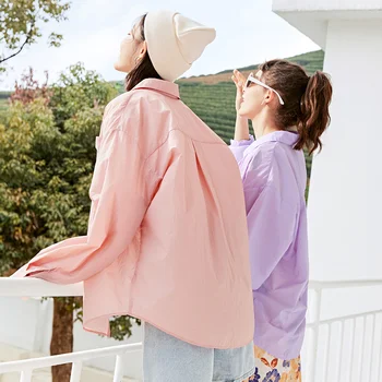 SEMIR Ženske Bluzo Novo 2021 Poletje zaščito pred soncem Dolg Rokav Shirt Design Občutek Hong Kong Slog Majice Vse-Ujemanje Oblačila