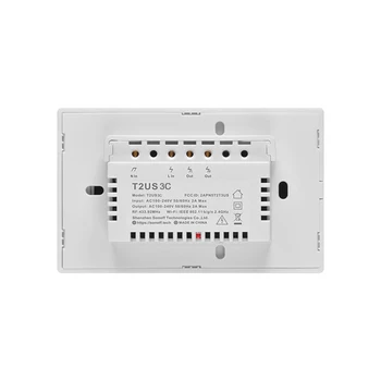 SONOFF T2US3C-TX Smart WiFi Stenska Stikala za Luč 433MHz RF Daljinski upravljalnik APP/Touch Kontrole Časovnik NAM Standardne Plošče Smart Stikalo