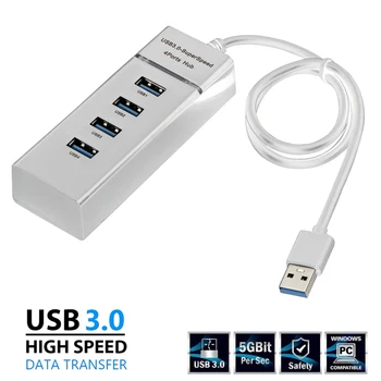 USB3.0 Extender Multi-Port USB 1 do 4 Kabel Adapter za Prenosnik Hub Razširitveni Postaji 4-Port Hub z 5Gbps Hitrost Prenosa Podatkov