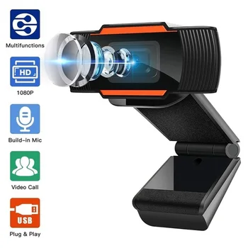 Webcam 1080P 720P 480P Full HD Spletna Kamera Vgrajen Mikrofon Vrtljiv USB Web Cam Za PC Računalnik Za Mac Prenosni računalnik Desktop