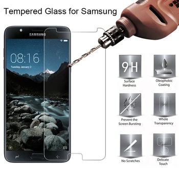 Zaščitna Screen Protector for Samsung J7 2016 J710 J510 J3 J5 Telefon Filmov HD, Kaljeno Steklo za Galaxy A5 2016 A3 A7 A510 A710