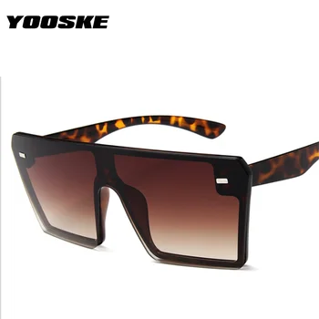 YOOSKE 2020 Prevelik Kvadratnih sončna Očala Ženske Luksuzne blagovne Znamke Design Enem Kosu Ravno Top Moških Odtenki Ogledalo UV400 Očala