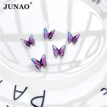 JUNAO 10pcs 8*10 mm Modra Vijolična Barva Butterfly Lak za Okrasnih 3D Nail Art Okraski Luksuzni Nohti Kamni za Nakit, Manikura