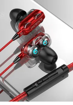 Visoko Bas 3,5 mm Slušalke za V uho Z Mikrofonom Primerne Za Mobilni Telefon Glasovni Igre Gaming Slušalke Žične Visoke Kakovosti