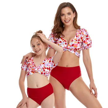 Ženske Seksi Telo Nastavite Kopalke Otroci Dva Kosa Kopalke Plus Velikost Bikini Komplet Plaža Obrabe, Plavanje Obleko Mama in Hči Kopalke