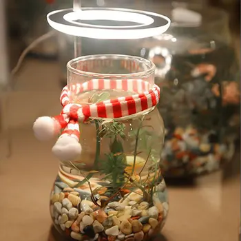 Akvarijske Luči LED Nepremočljiva Fish Tank Svetlobe Podvodni Lučka Akvarijih Dekor 1/2/3 Glavo USB Angel Obroč Lučka Rastlin Lučka