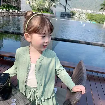 Baby Dekleta Obleke Obleko 2021 Pomlad Nove Modne Otrok Dolgo sleeved Jopico Jakna + Priložnostne Široko noge Hlače Otroci 2pcs Set