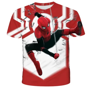 Poletje Spiderman Majica s kratkimi rokavi Otroci Smešno Priložnostne Super Junak Modni T-shirt Otrok, Fant Dekle Obleko Kul Tshirt Vrhovi Tees 4T-14T