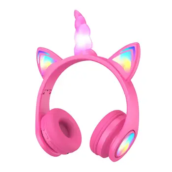 Samorog mačje uho slušalke bluetooth otroke naučiti poslušati spoznanja in igre na srečo lahko pokličete slušalke cute anime darilo kul slušalke