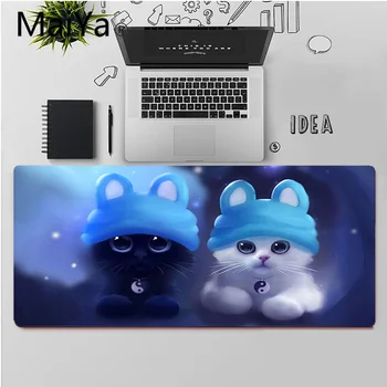 Maiya Vrh Kakovosti cute anime akvarel mačka Zaklepanje Rob Mouse Pad Igre Velike Miško, Tipke Tipkovnice Mat