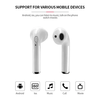 I7s 5.0 Bluetooth Slušalke TWS Brezžične Slušalke Šport Čepkov Slušalke z Mikrofonom za Vse Pametne Telefon Xiaomi Samsung LG Huawei