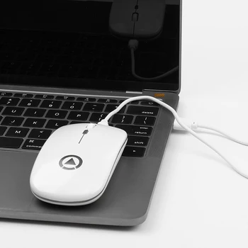 A2 Slim Brezžični Miški Tiho 2.4 G USB Sprejemnik ponovno Polnjenje Optične Miške za PC Prenosni Računalnik Ergonomska Miši Tiho