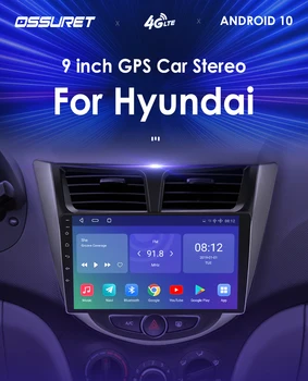 Android 10 2din HD zaslon na Dotik Večnamensko samodejno Avtomobilska navigacijska naprava Za Hyundai Solaris/Naglas/Verna Podporo WIFI 4G