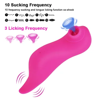 OLO Klitorisa Sesanju Vibrator Jezika Ustni Lizanje Vibrator Nastavek za Stimulacijo Sex Igrače za Ženske 10 Načini 2 v 1 G-spot Massager