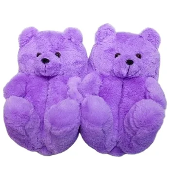 Medvedek copate 2021 prišlekov fuzzy teddy Debelo Plišastih Nov Slog Copate Hiša medvedek Copate za Ženske in Dekleta