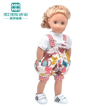 Oblačila za punčko ustreza 18 inch Ameriški lutka Igrače novo rojen lutka Moda Risanka obleke, krila, čevlje, jakno