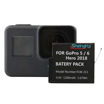 1Pc 1200mAh 4.4 V Polnilna Baterija+Škatla za Shranjevanje za gopro Hero 5 6 2018 Fotoaparat